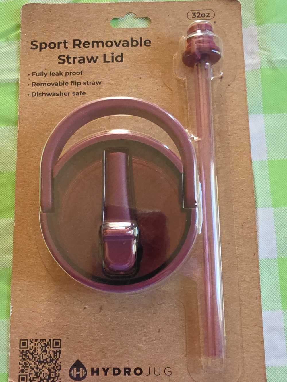 HydroJug 32 oz Sport Removable Straw Lid - Merlot